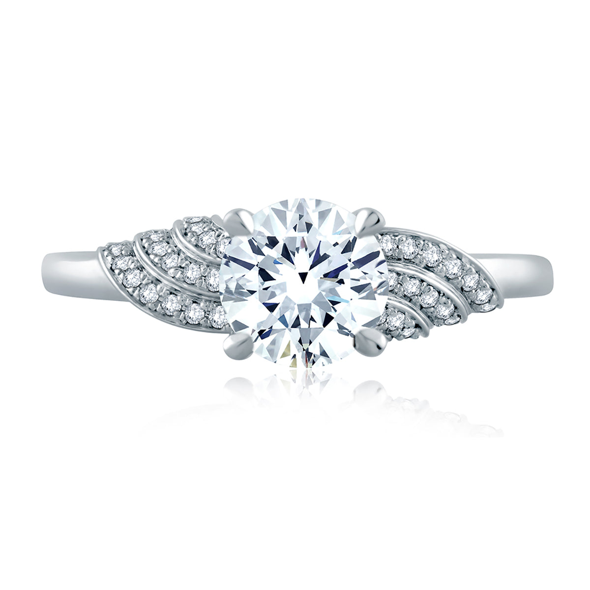 A.Jaffe Diamond Asymmetrical Wave Solitaire Engagement Ring MES856/112 —  Cirelli Jewelers
